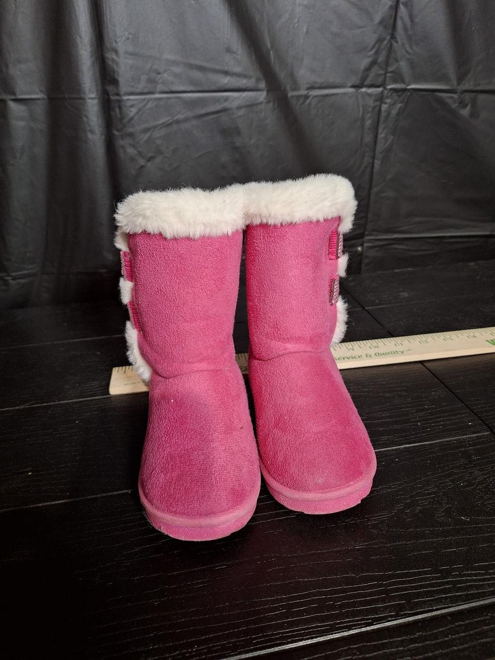 Mudd Pink and White Fuzzy Boots Sz 8 Toddler